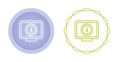 Bilgisayar monitör simgesini. Düz Pc sembolü. Vektör çizim 
