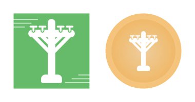 elektrik direği simgeleri ayarlandı, vektör illüstrasyonu