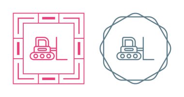 Beyaz arkaplanda buldozer simgeleri, vektör illüstrasyonu  