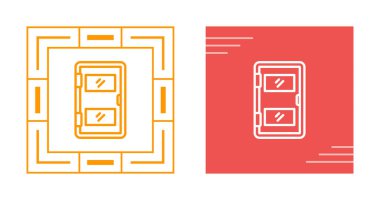 Beyaz arkaplanda izole edilmiş kapı simgeleri, vektör illüstrasyonu 