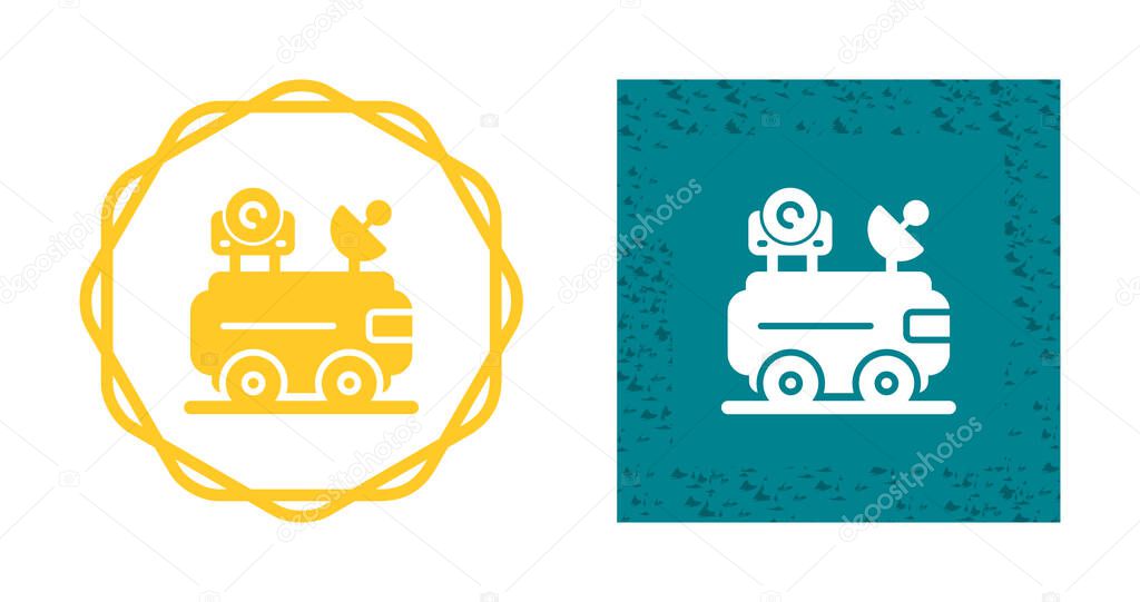 Van an antenna outline vector icon. Thin line black van an antenna icon, flat vector simple element illustration from editable mechanicians concept isolated stroke on white background