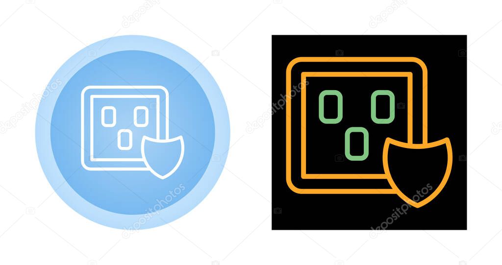 Surge Protector line icons set. Power Strip vector graphics