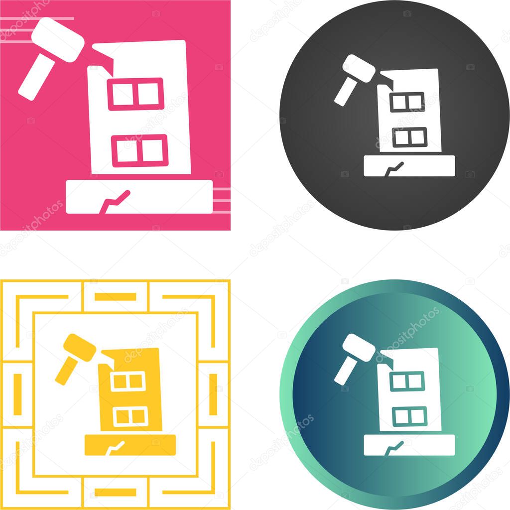 Building Dismantling Vector Icon. Demolition Sign. Isolated Symbol Illustration