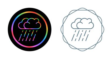 Beyaz arkaplanda izole edilmiş yağmur bulutu simgeleri 