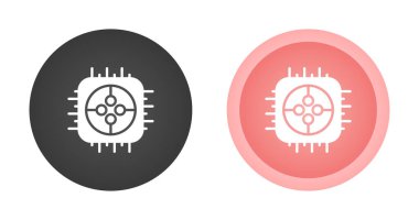 Mikro devre simgeli işlemci beyaz arkaplan oluşturdu. vektör