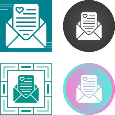 aşk harfi web simgesi vektör yanılsaması