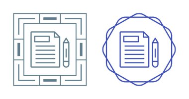 düz kalem ve kağıt, vektör illüstrasyonu