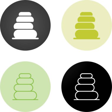 Çocuk uygulamalarında kullanmak üzere yüzük yerleştirme oyuncaklarının biçimlendirilmiş dijital simgeleri.