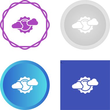 Bulutlu hava simgeleri ayarlandı, vektör illüstrasyonu