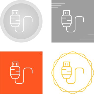 usb simgeleri ayarlandı, web tasarımı için illüstrasyon