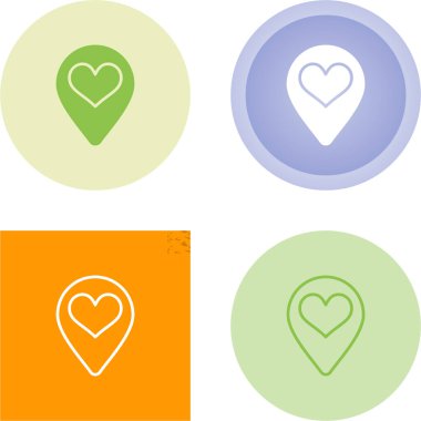 love pin web simgesi vektör illüstrasyonu