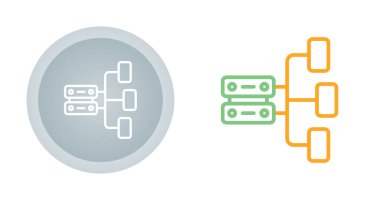  Veri Mimarisi simgeleri ayarlandı, vektör illüstrasyonu