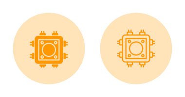 Cpu simgeleri ayarlandı, vektör illüstrasyonu   