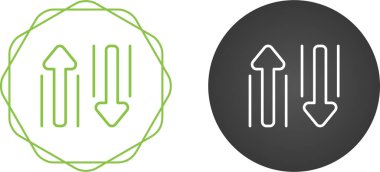 Yukarı ve Aşağı Oklar Simgesi belirlendi, vektör illüstrasyonu
