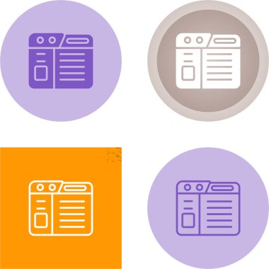 Tarayıcı şablonu simgeleri beyaz arkaplan üzerinde satır biçimi olarak ayarlandı. 