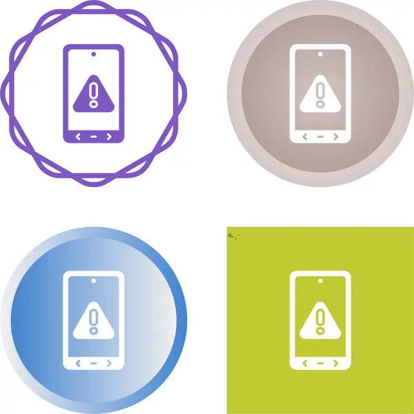 stock vector icons for internet page. smartphones screens with caution Exclamation marks