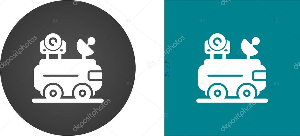 Van an antenna outline vector icon. Thin line black van an antenna icon, flat vector simple element illustration from editable mechanicians concept isolated stroke on white background