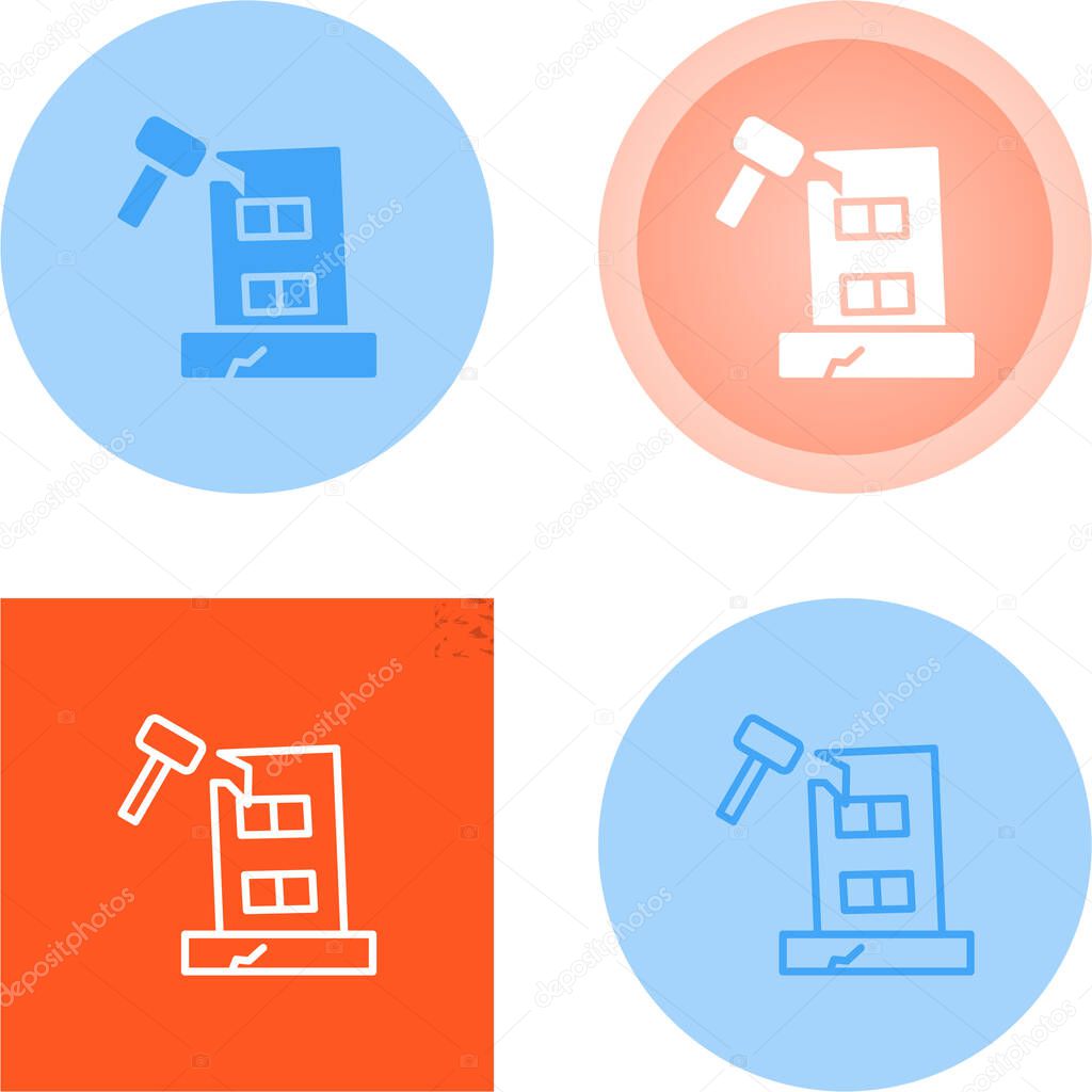 Building Dismantling Vector Icon. Demolition Sign. Isolated Symbol Illustration