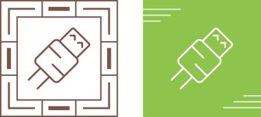 Beyaz arkaplanda usb kablo simgeleri kümesi