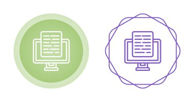 Beyaz arkaplanda izole edilmiş bilgisayar ekranı simgeleri, vektör illüstrasyonu
