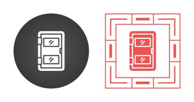 Beyaz arkaplanda izole edilmiş kapı simgeleri, vektör illüstrasyonu 