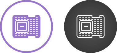 İşlemci simgeleri ayarlandı, vektör illüstrasyonu