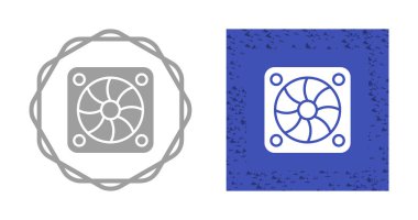 Beyaz arkaplanda izole edilmiş fan simgesini hesapla, vektör illüstrasyonu 