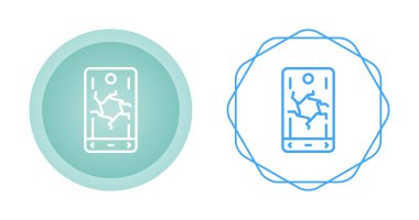 kırık akıllı telefon web simgesi vektör çizimi