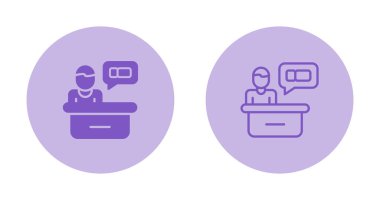 Konuşma balonu vektör illüstrasyonuna sahip ofis çalışanı 