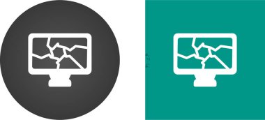 bozuk bilgisayar vektör simgeleri ayarlandı