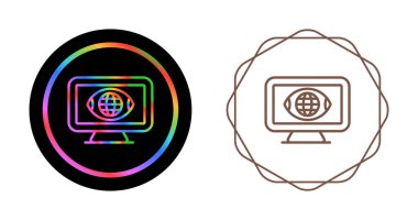 Beyaz arka plan üzerinde izole bilgisayar monitör simgesini. 