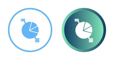 Simgeler gradyan dolu bir sürüm de dahil olmak üzere çeşitli biçimlerde bir pasta grafiği sembolü içerir.