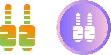 mini-jack eklentileri beyaz arkaplan üzerine simge ayarlar