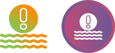 Tehlike uyarısı işareti, ünlem işareti ve dalga simgeleri, modern tasarım uygulamaları için mükemmel..