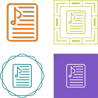 müzik listesi simgesi seti, vektör illüstrasyonu