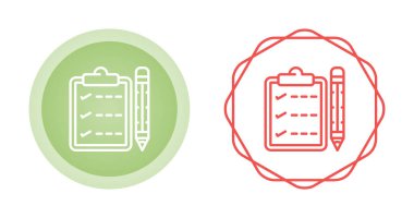 Kalem simgelerine sahip kontrol listesi, vektör illüstrasyonu 
