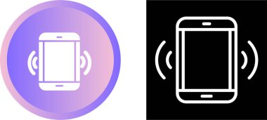 Kablosuz teknoloji düğmeleri ve kablosuz ikonlu akıllı telefon. vektör illüstrasyonu