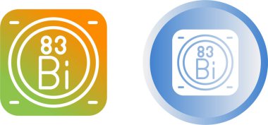 Bizmut kimyasal element simgeleri vektör illüstrasyonu