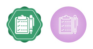 Kalem simgelerine sahip kontrol listesi, vektör illüstrasyonu 