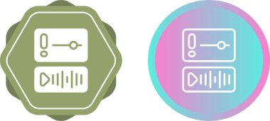 Beyaz arkaplanda dijital ses çizgileri simgeleri, vektör illüstrasyonu