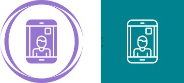 Video arama simgeleri ayarlandı, Avatar sembollü akıllı telefon. vektör illüstrasyonu