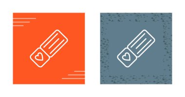 kalp simgesi ile bilet vektör illüstrasyonuName 