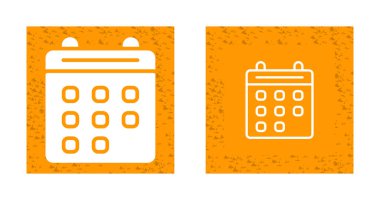 Takvim simgeleri ayarlandı, vektör illüstrasyonu 