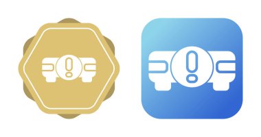 Beyaz arkaplan, vektör illüstrasyonunda projektörler ve uyarı simgeleri kümesi   