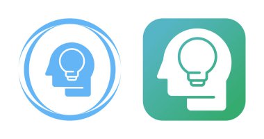 Ampul simgelerine sahip baş, vektör illüstrasyonu