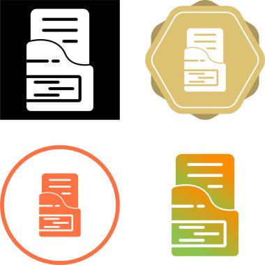 Dizin içindeki belge, veri dizini simgeleri ayarlandı. Açılan dizin sembolü, dosya belge arşivi simgeleri. Vektör illüstrasyonu 