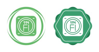 Flerovium kimyasal element simgeleri vektör illüstrasyonu