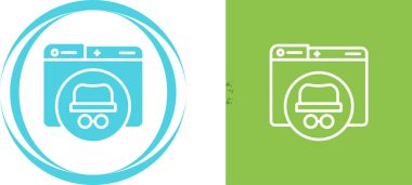 Incognito simgesi web basit illüstrasyon