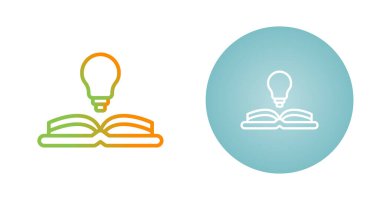 Açık kitap ikonu vektör illüstrasyon tasarımlı ampul