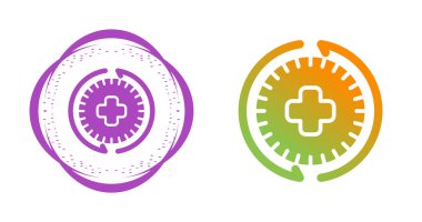 Arkaplan zıt oklarla çevrili tıbbi sembol  